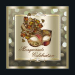 Elegant guld- skimrande ljusBokeh maskerad Inbjudningar<br><div class="desc">Elegant guld- skimrande ljusBokeh maskerad</div>