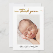 Elegant Guld-skript Foto Baby