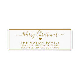Elegant Guld-skript, julreturadressetikett Returadress Etikett