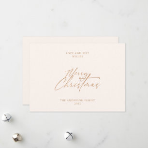 Elegant Guld skript Minimalist God jul Julkort