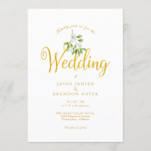 Elegant Guld-skript Mistletoe Winter Wedding