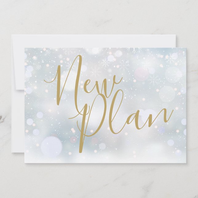 Elegant Guld Skript Ny Plan Vinter Event Spara Datumet (Framsida)
