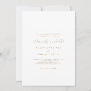 Elegant Guld Skript Spanska Nuestra Boda Inbjudningar
