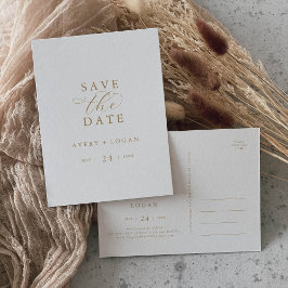 Elegant Guld-skript Spara datum Inbjudan Vykort