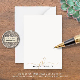 Elegant Guld Skriptmonogram Initialer - minimalist Anteckningskort