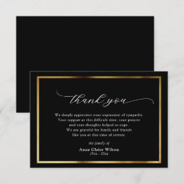 Elegant Guld Skriptsympati - tack Kort