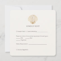 Elegant guld snigelskal krämig bröllops-RSVP