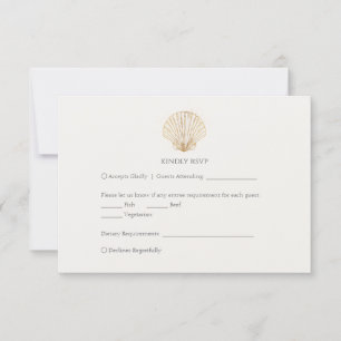 Elegant guld snigelskal krämig bröllops-RSVP