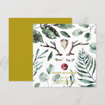 Elegant Guld Snö Overlay Watercolor Greenery