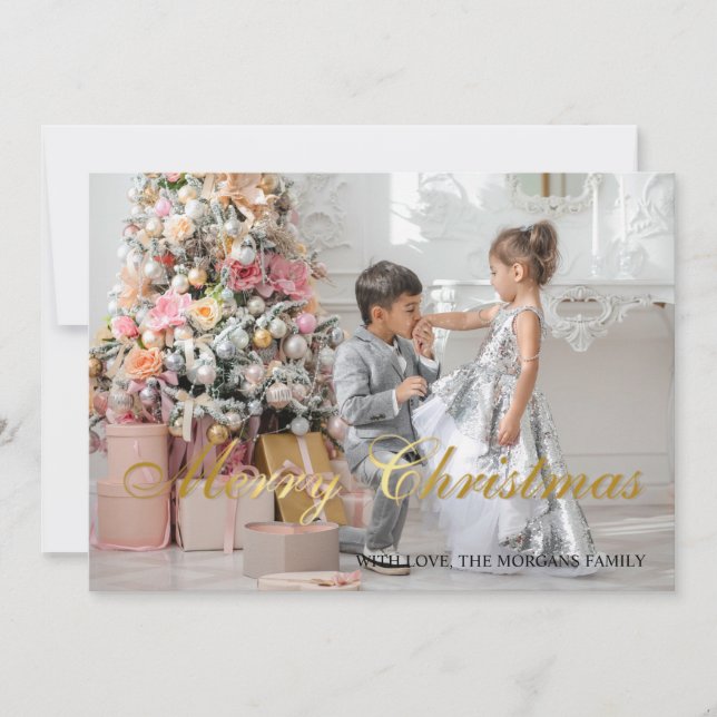 Elegant Guld Snöflingor, Julgran, foto (Framsida)