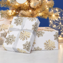 Elegant Guld Snöflingor Mönster Gott Nytt År Presentpapper