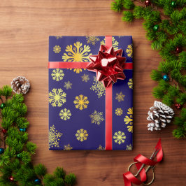 Elegant guld snöflingor Wrapping Papper Presentpapper