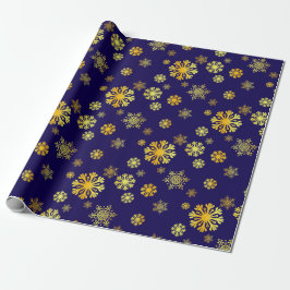 Elegant guld snöflingor Wrapping Papper Presentpapper