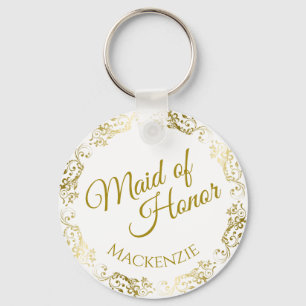 Elegant Guld Snöre vid västra Maid of honor Brö Nyckelring