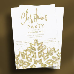 Elegant Guld Snowflake Corporate jul Party Inbjudningar