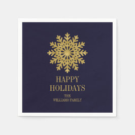 Elegant Guld Snowflake Helgdag Papper Napkins Pappersservett