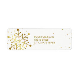 Elegant Guld Snowflake-Returetiketter Returadress Etikett