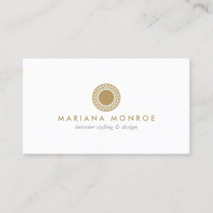ELEGANT GULD SOL LOGOTYP om VITE Visitkort
