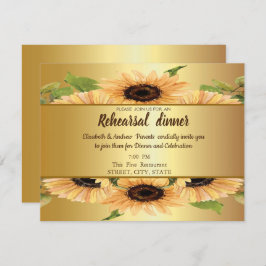 Elegant Guld,Solblommor Rehearsal Middag Inbjudningar