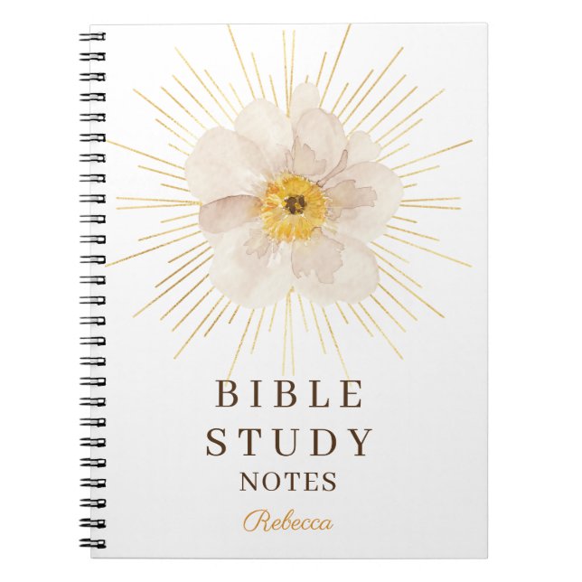 Elegant guld solstrålning personlig bibelstudie anteckningsbok (Framsidan)