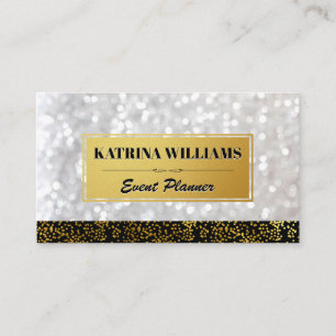 Elegant Guld Specks with Bokeh Glamor Visitkort