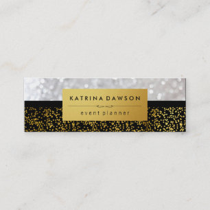 Elegant Guld Specks with Bokeh Mini Visitkort