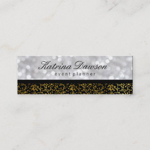 Elegant Guld Specks with Bokeh Mini Visitkort
