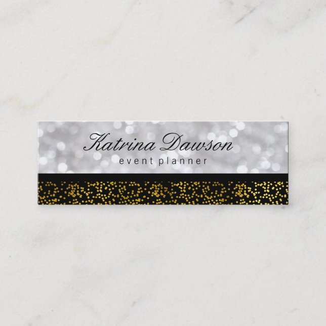 Elegant Guld Specks with Bokeh Mini Visitkort (Framsida)