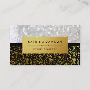 Elegant Guld Specks with Bokeh Visitkort