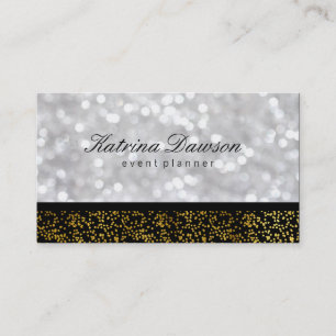 Elegant Guld Specks with Bokeh Visitkort