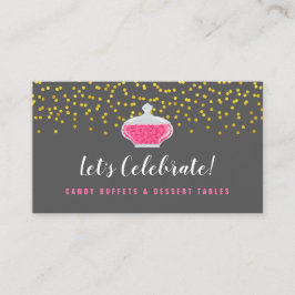 Elegant Guld Sprinkles Candy Buffet Visitkort