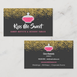 Elegant Guld Sprinkles Candy Dessert Buffet Visitkort
