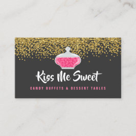 Elegant Guld Sprinkles Candy Dessert Buffet Visitkort