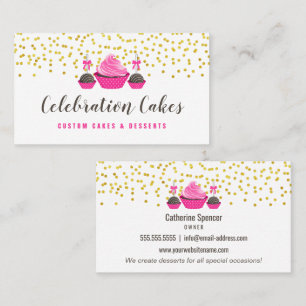 Elegant Guld Sprinkles Cupaka Cake Pops Bakery Bu Visitkort
