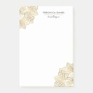 Elegant Guld-stammen Mandala Snöre Design Post-it Block