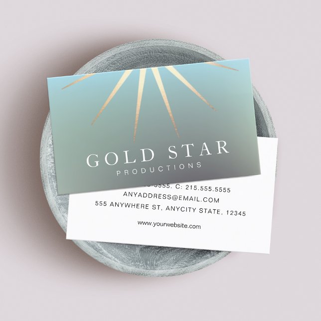Elegant Guld Star Logotyp Professionell  Visitkort (Skapare uppladdad)