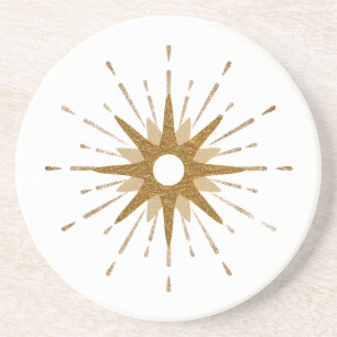 Elegant Guld Starburst Sandstone Underlägg