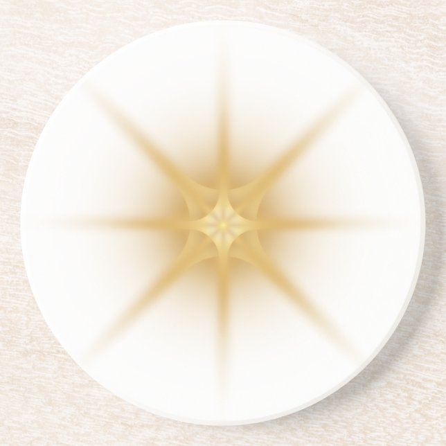 Elegant Guld Starburst Stone Underlägg runda (Framsidan)