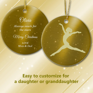 Elegant Guld Starlight Dancer Julgransprydnad Keramik