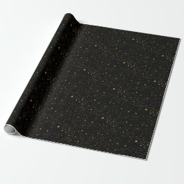 Elegant Guld Starry Night Wrapping Papper Presentpapper