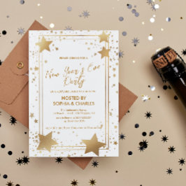 Elegant Guld Stars Nyårsafton Party Inbjudningar