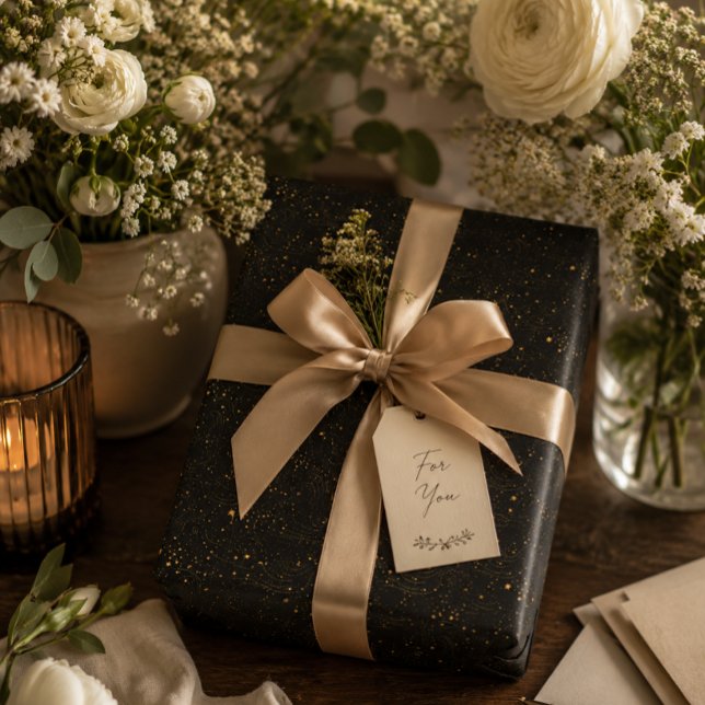 Elegant guld stjärnklar natt presentpapper (Skapare uppladdad)