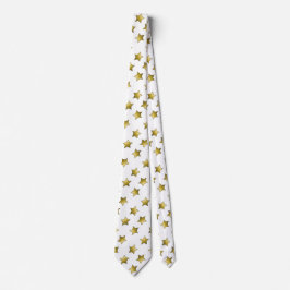 Elegant guld stjärnor, vita mönster slips