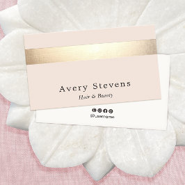 Elegant Guld Stripe (utan skina) Modern Ljus rosa Visitkort