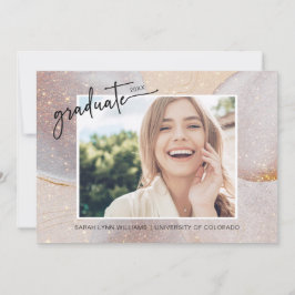 Elegant Guld Studenten Inbjudningar