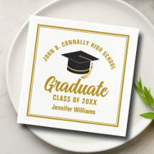 Elegant Guld Studentfest Personlig