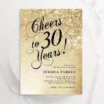 Elegant Guld Surprise 30års födelsedag Inbjudningar<br><div class="desc">Elegant överraskning 30års födelsedag-partyinbjudan. Elegantens utformning i faux glitter guld och svart. Innehåller typskriptteckensnitt och konfekti. Perfekt för en snyggts damdag i firande. Anpassa med dina egna detaljer. Berätta om du behöver anpassningsbarnas ålder. Skrivna Zazzle-inbjudningar eller digital utskrivbar mall för omedelbar nedladdning.</div>