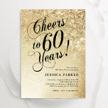 Elegant Guld Surprise 60:e födelsedagen Inbjudningar<br><div class="desc">Elegant överraskning 60:e födelsedagsfest inbjudan. Elegantens utformning i faux glitter guld och svart. Innehåller typskriptteckensnitt och konfekti. Perfekt för en snyggts damdag i firande. Anpassa med dina egna detaljer. Berätta om du behöver anpassningsbarnas ålder. Skrivna Zazzle-inbjudningar eller digital utskrivbar mall för omedelbar nedladdning.</div>