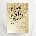 Elegant Guld Surprise 90:e Birthday Inbjudningar<br><div class="desc">Elegant överraskar 90:e födelsedagsfest inbjudan. Elegantens utformning i faux glitter guld och svart. Innehåller typskriptteckensnitt och konfekti. Perfekt för en snyggts damdag i firande. Anpassa med dina egna detaljer. Berätta om du behöver anpassningsbarnas ålder. Skrivna Zazzle-inbjudningar eller digital utskrivbar mall för omedelbar nedladdning.</div>