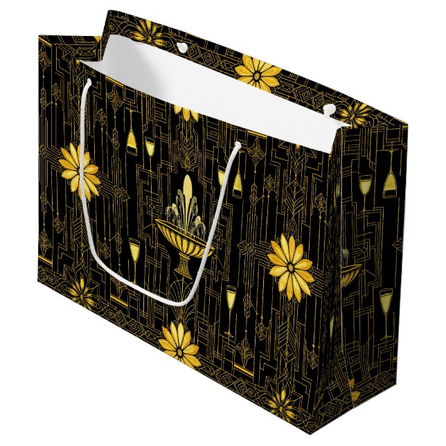 Elegant guld svart gatsby (Framsidan Vinklad)